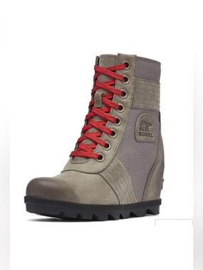 Sorel Lexie Wedge Ankle Boot in Quarry Leather